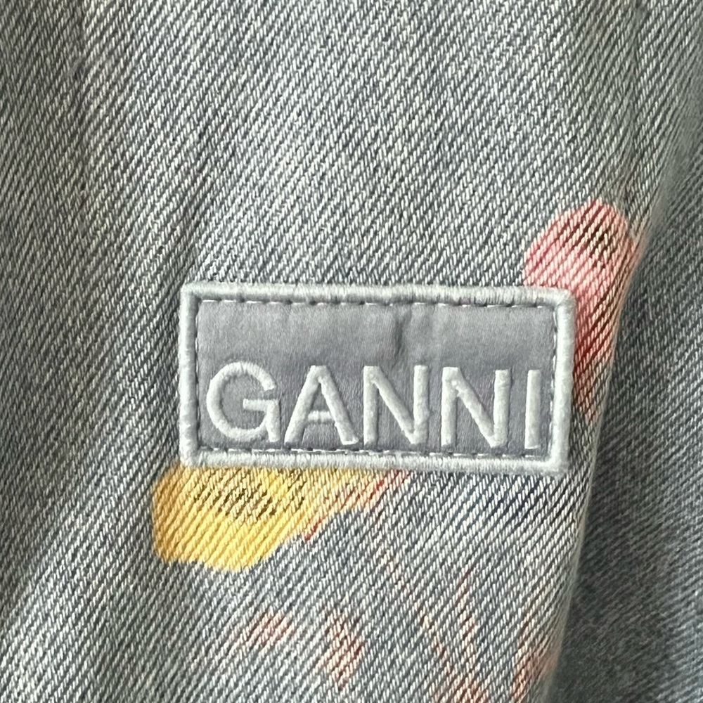 GANNI Oversized Floral Cotton Denim Jacket XS - Picture 5 of 9